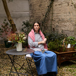 Jersey lana y alpaca rosa cuello pico Cuatro Islas